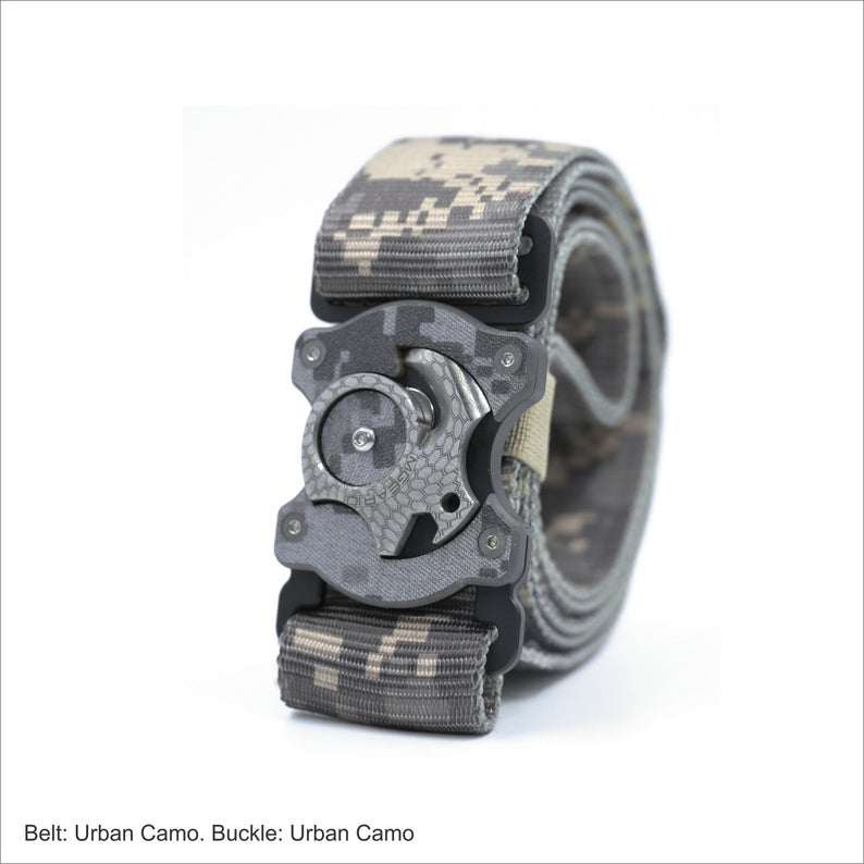 Mgear Tactical MultiBelt Carbon Edition EDC Tactical Nylon Belt With Magnetic Locking Buckle.